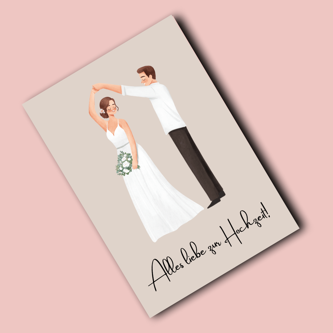 Klappkarte | Hochzeits Paar tanzend
