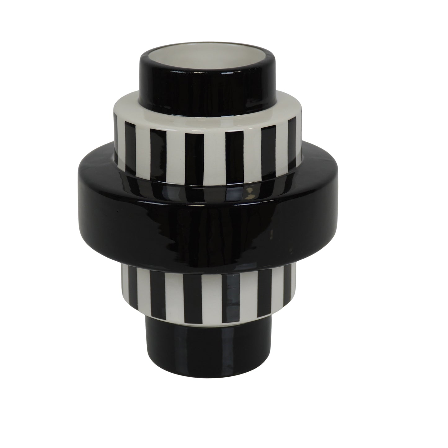 Schwarz-weiße Art déco Vase