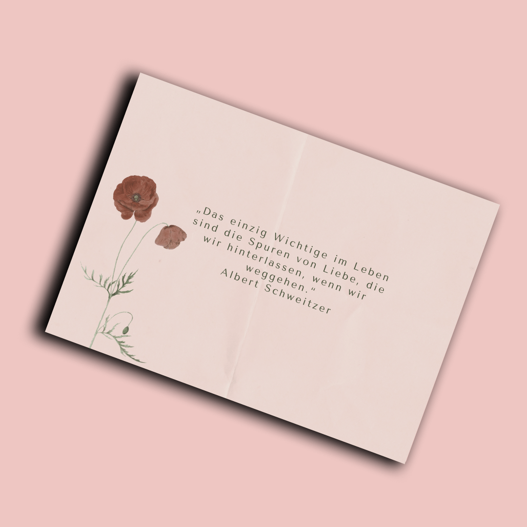 Klappkarte | Trauern Spuren von Liebe