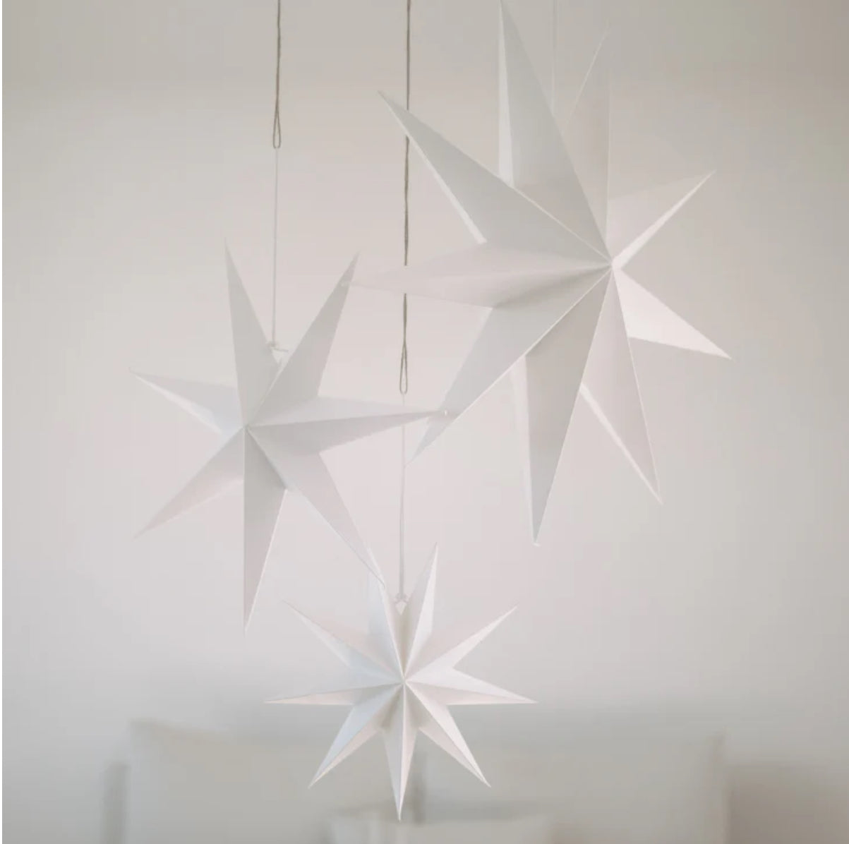 Papiersterne 3er Set weiß