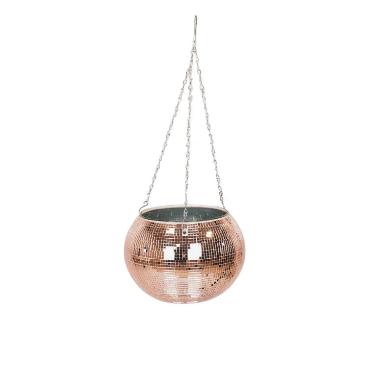 Hängender Blumentopf "Disco" in Roségold