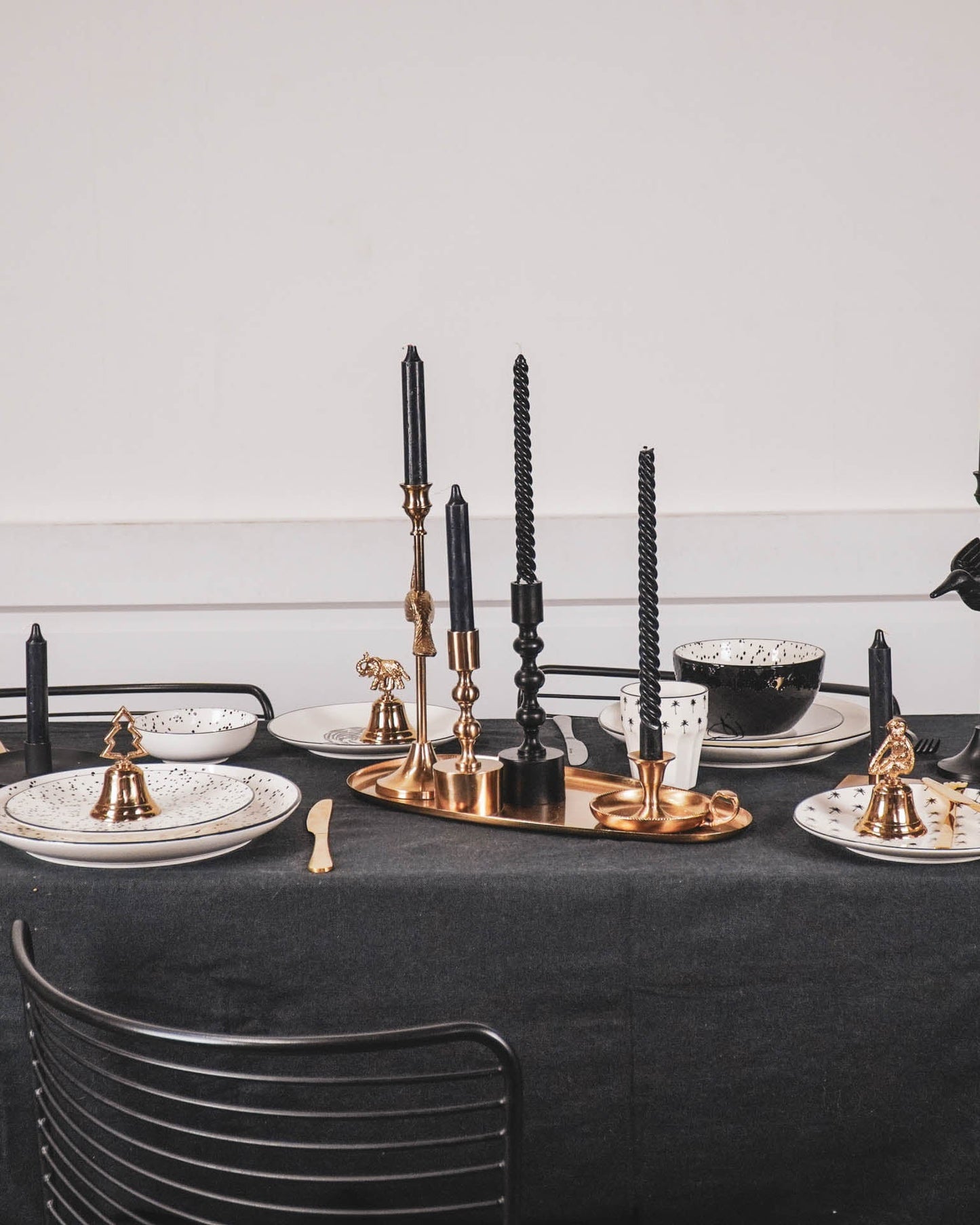 Magnetische Kerzenhalter in Schwarz (4er-Set)