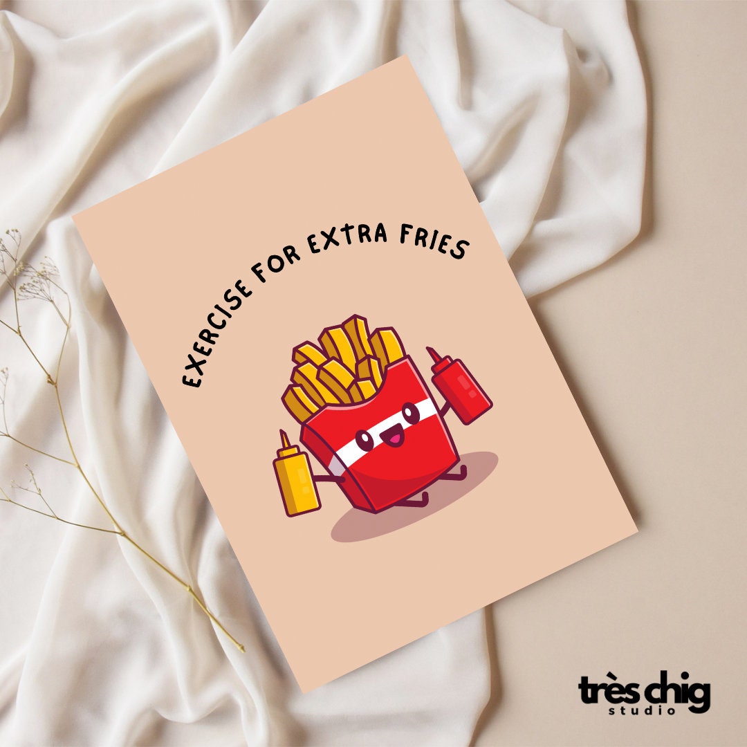 Exercise for extra fries | Postkarte