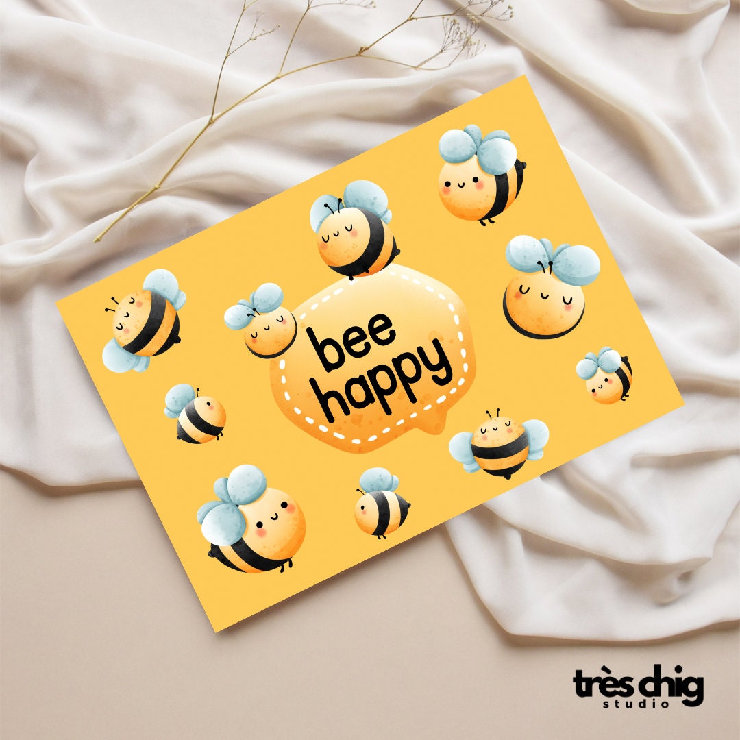 bee happy | Postkarte