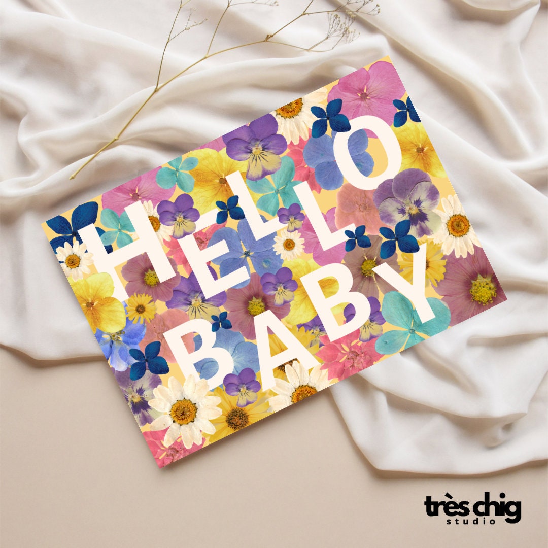 Hello Baby Flowers | Postkarte