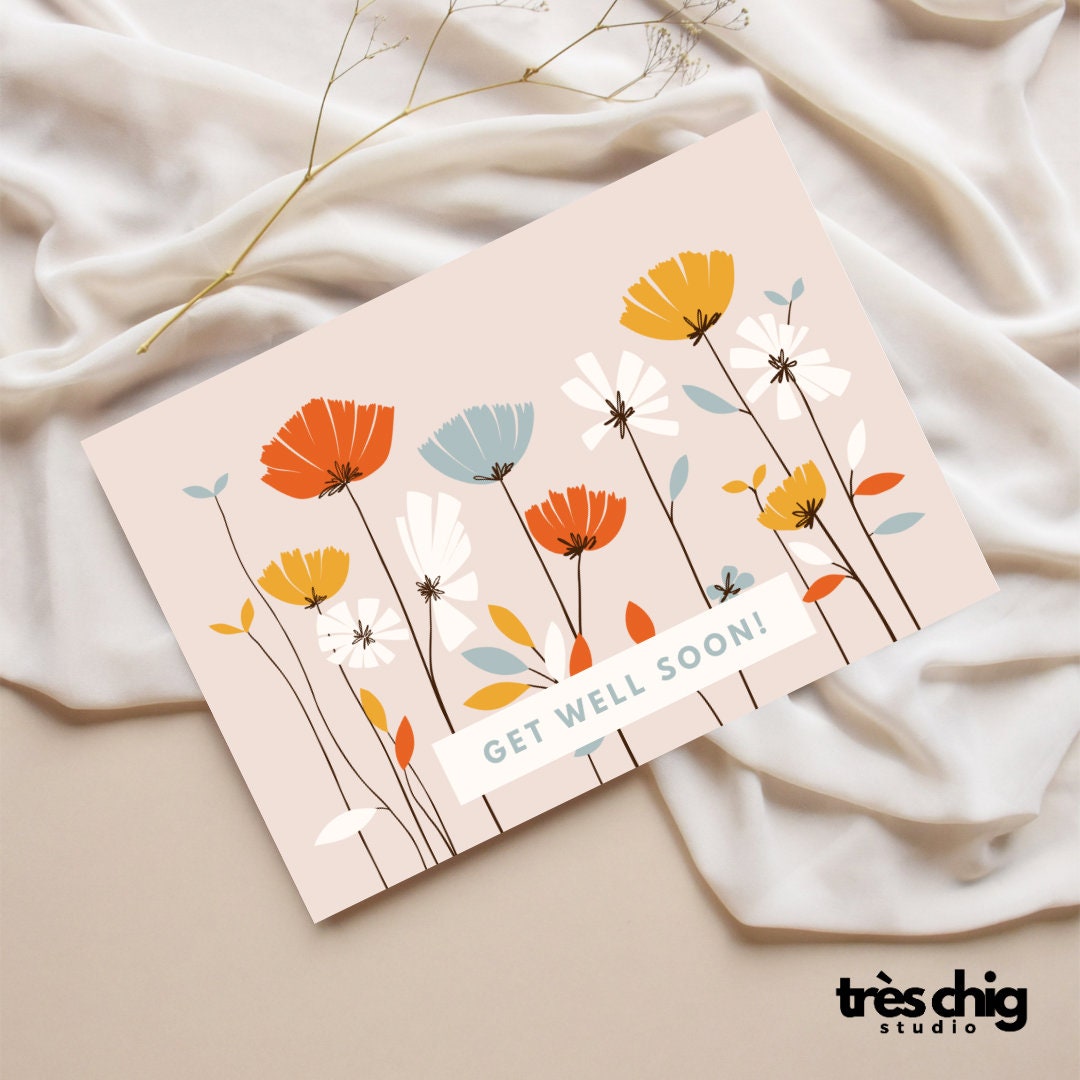 Get well soon Blumen | Postkarte