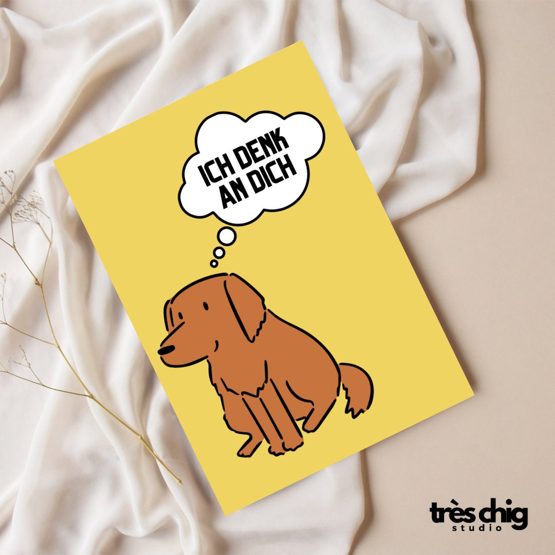 Ich denk an dich Hund | Postkarte