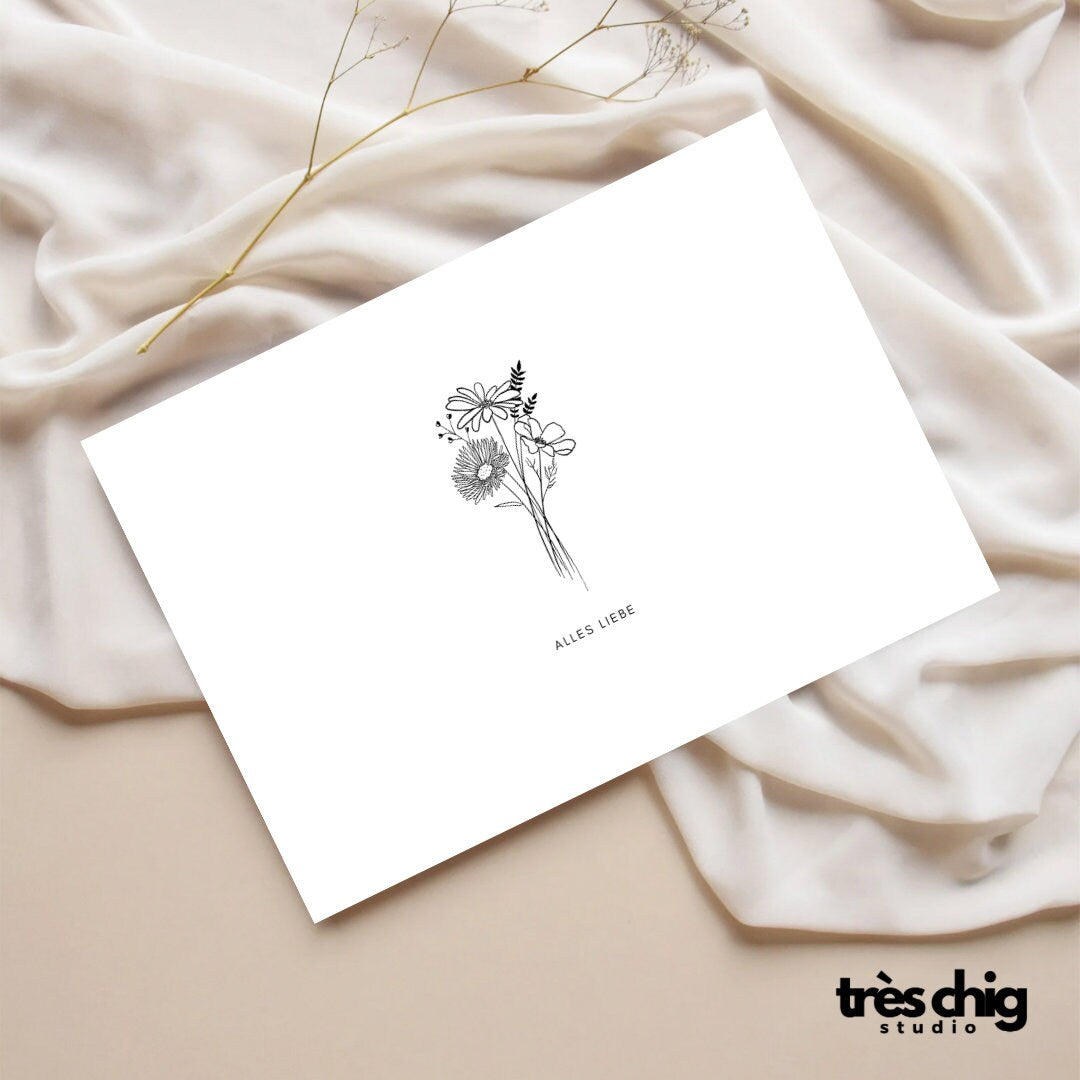 Alles Liebe schlicht | Postkarte
