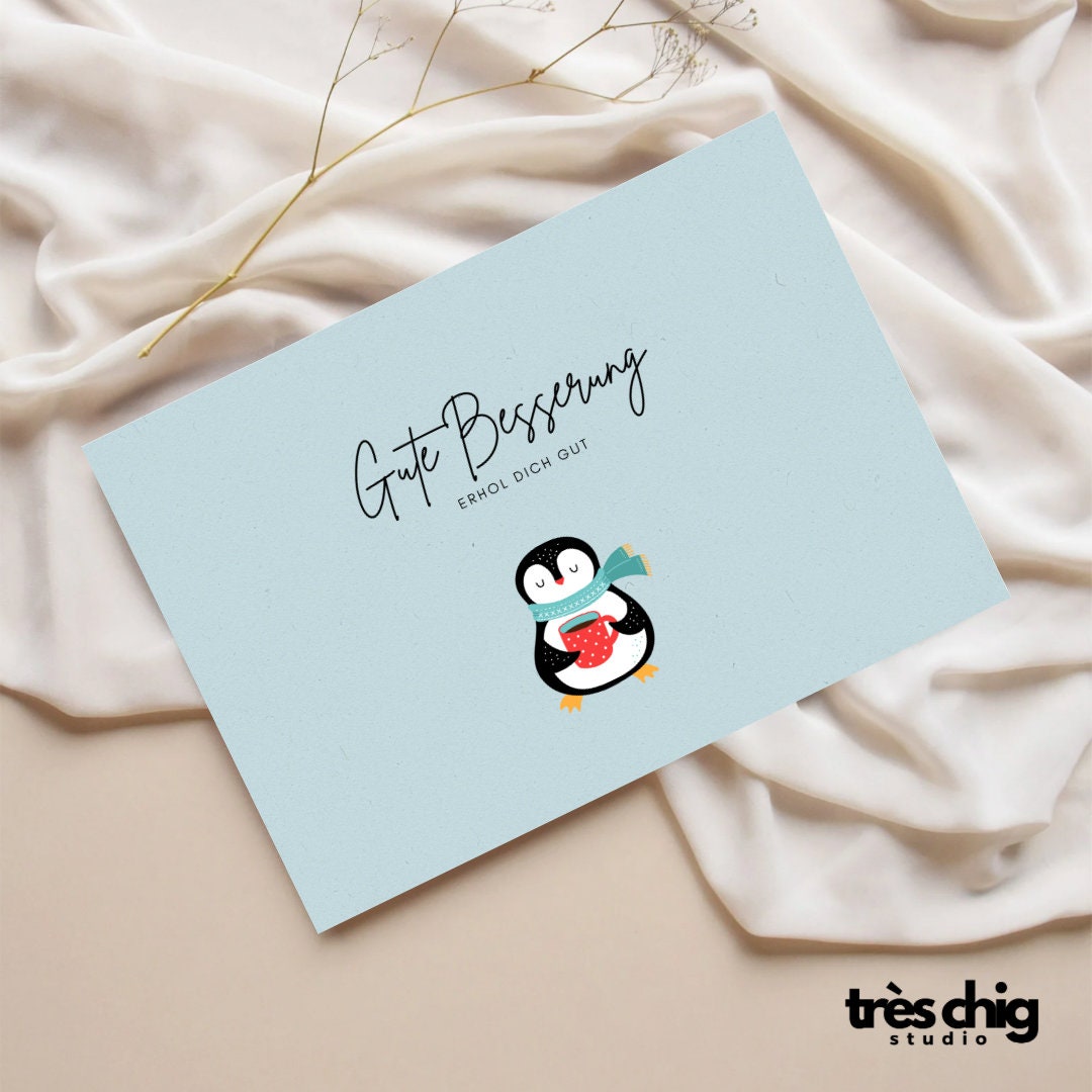 Gute Besserung Pinguin | Postkarte