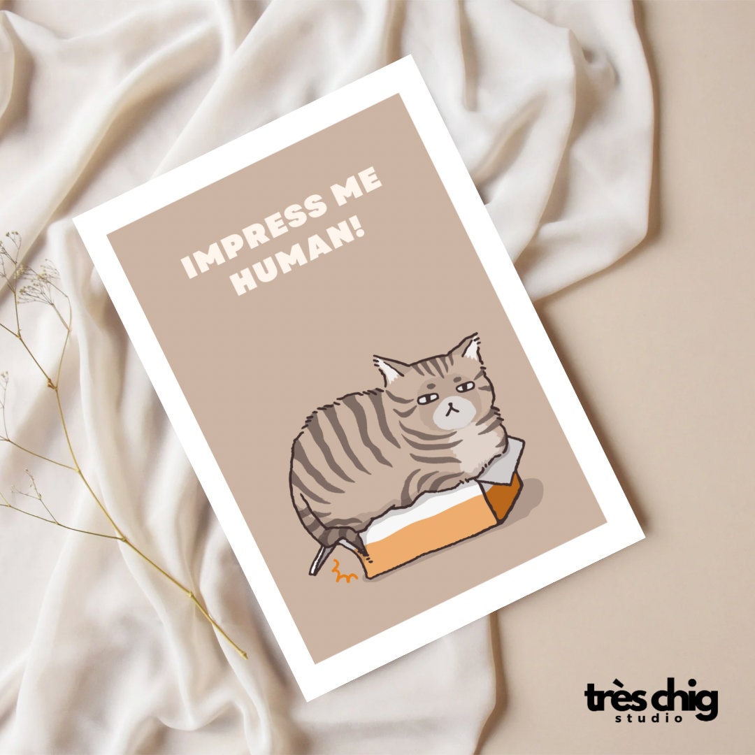 Impress me human Cat | Postkarte
