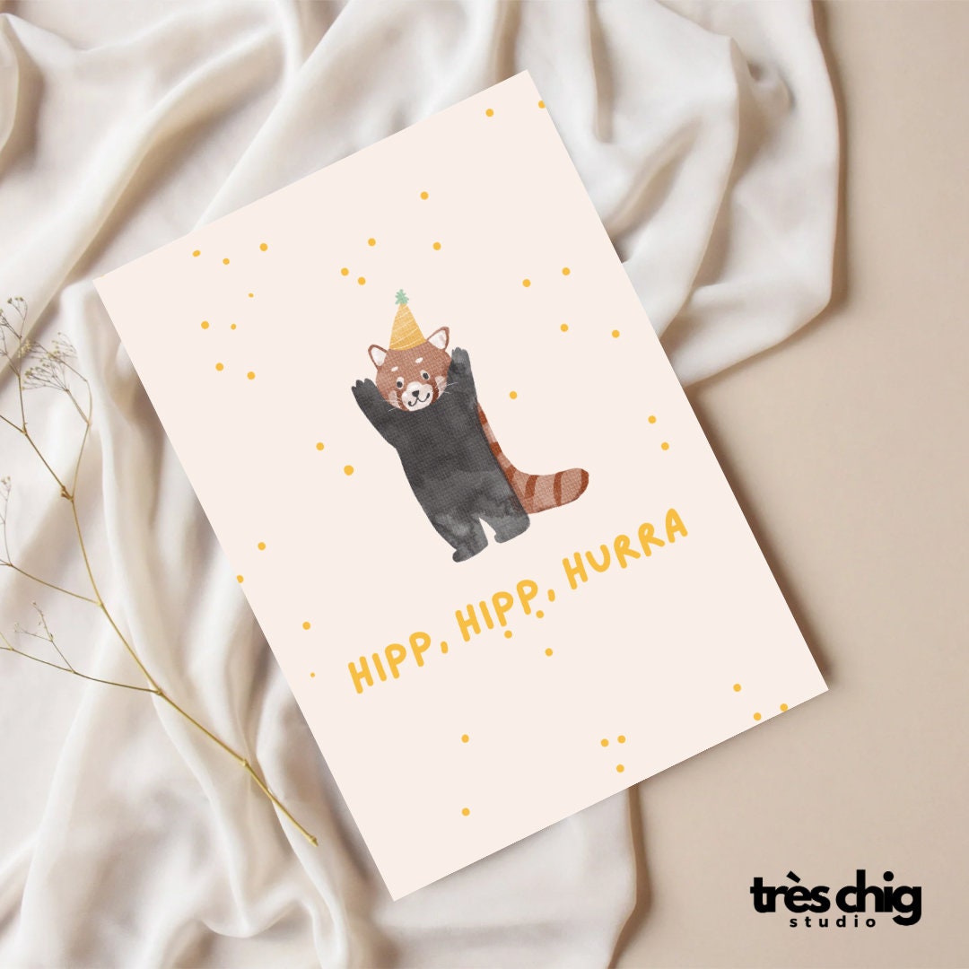 Hipp, Hipp, Hurra Roter Panda | Postkarte