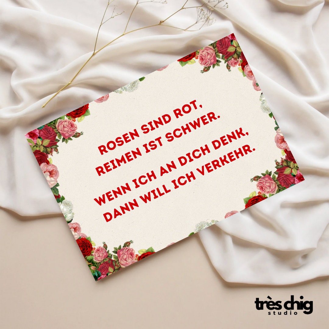Rosen sind Rot reimen ist Schwer | Postkarte