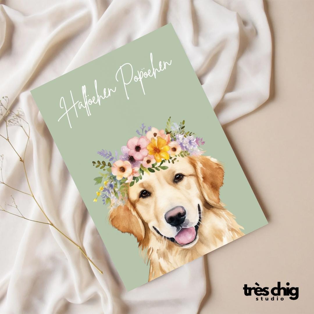 Hallöchen Popöchen Hund | Postkarte