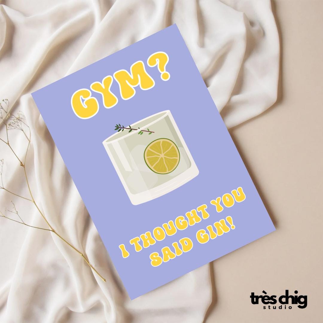 Gym or Gin? | Postkarte