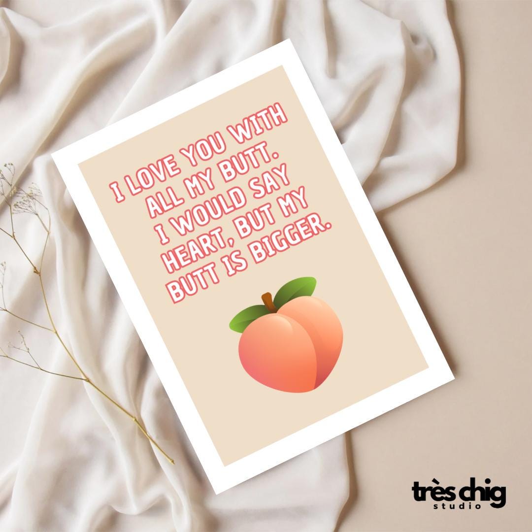 Love you with all my Butt | Postkarte