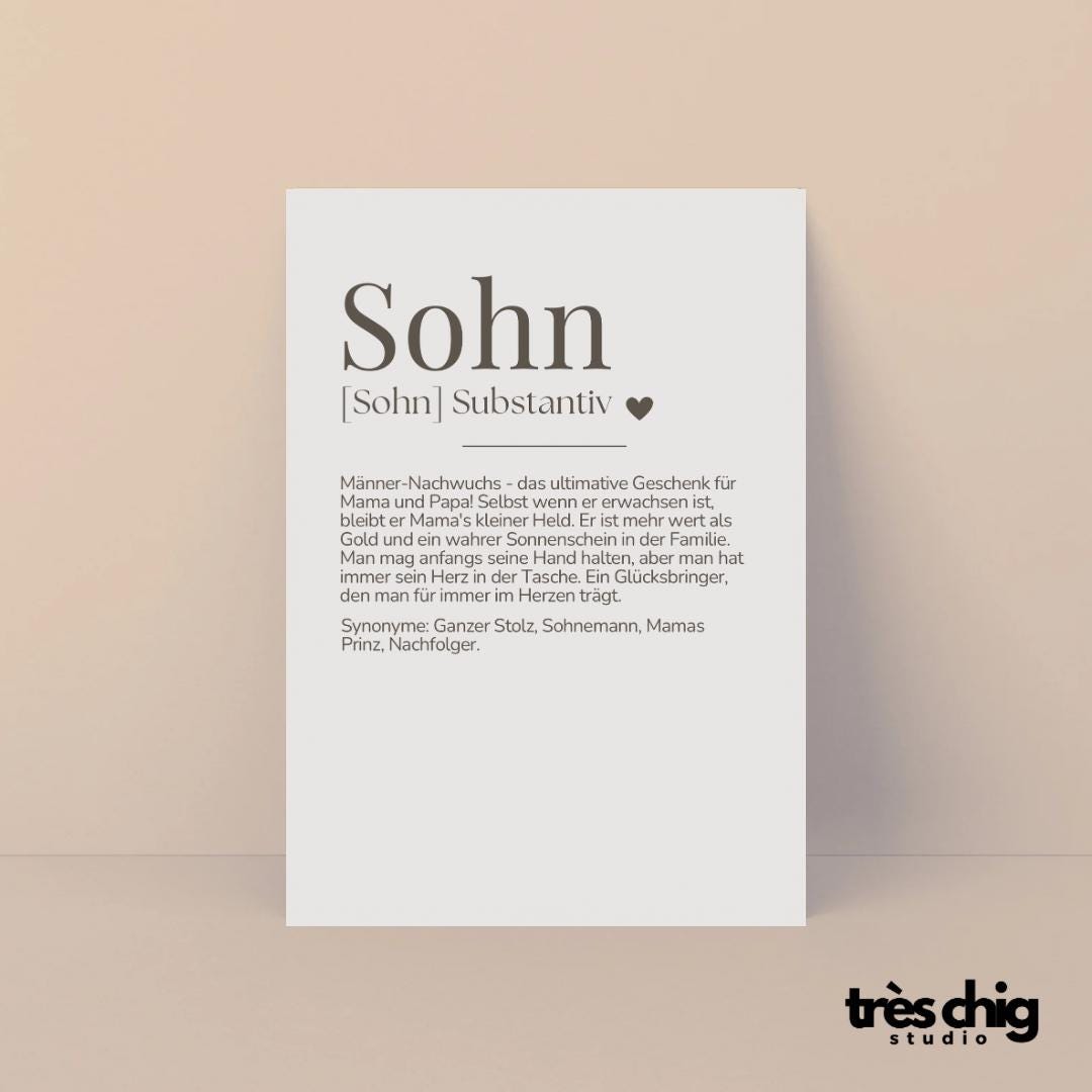 Definition Sohn | Postkarte