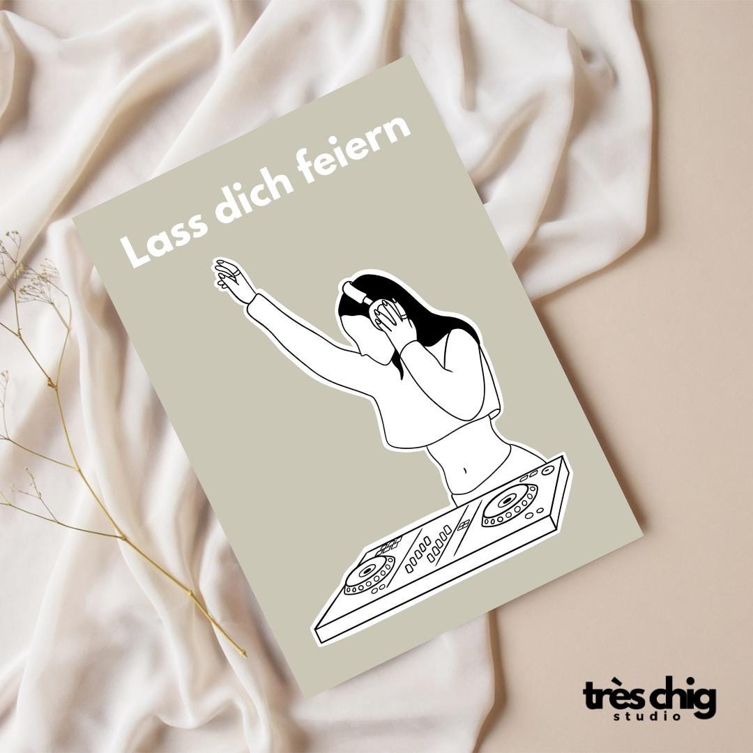 Lass dich feiern DJ | Postkarte