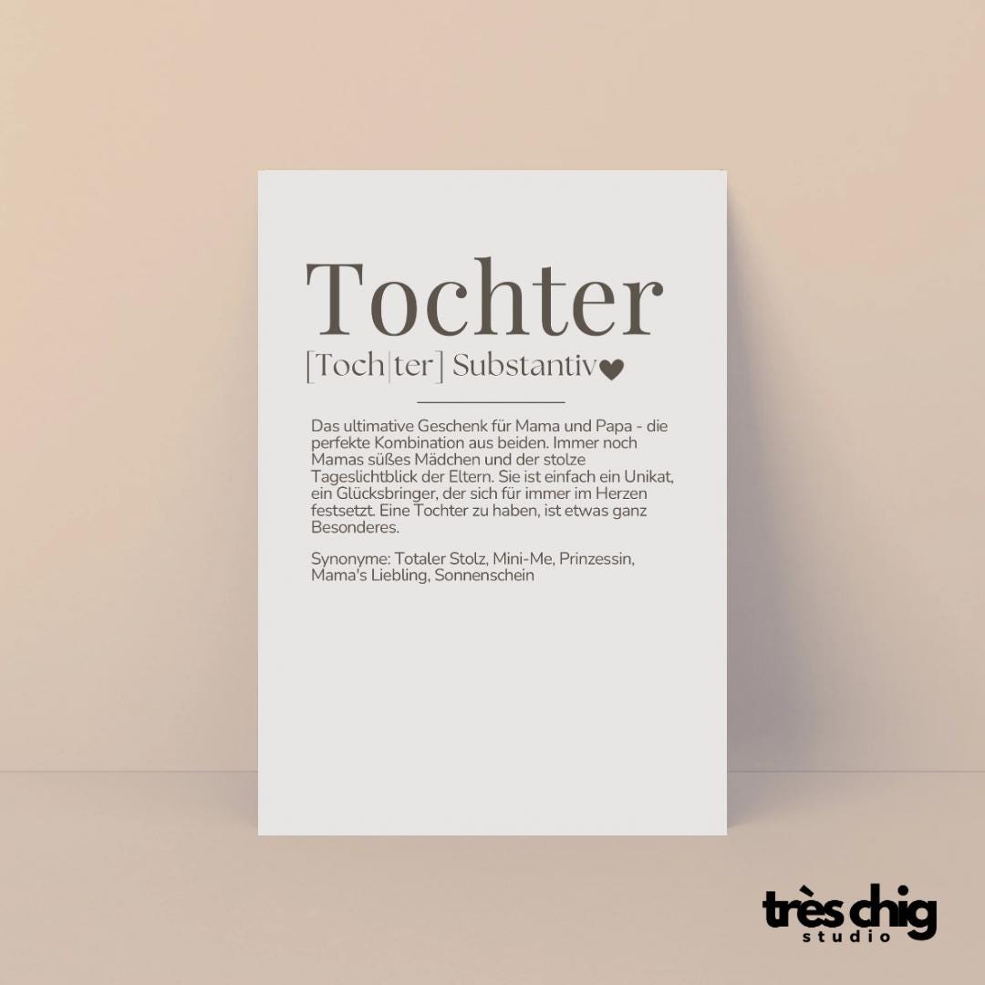 Definition Tochter | Postkarte