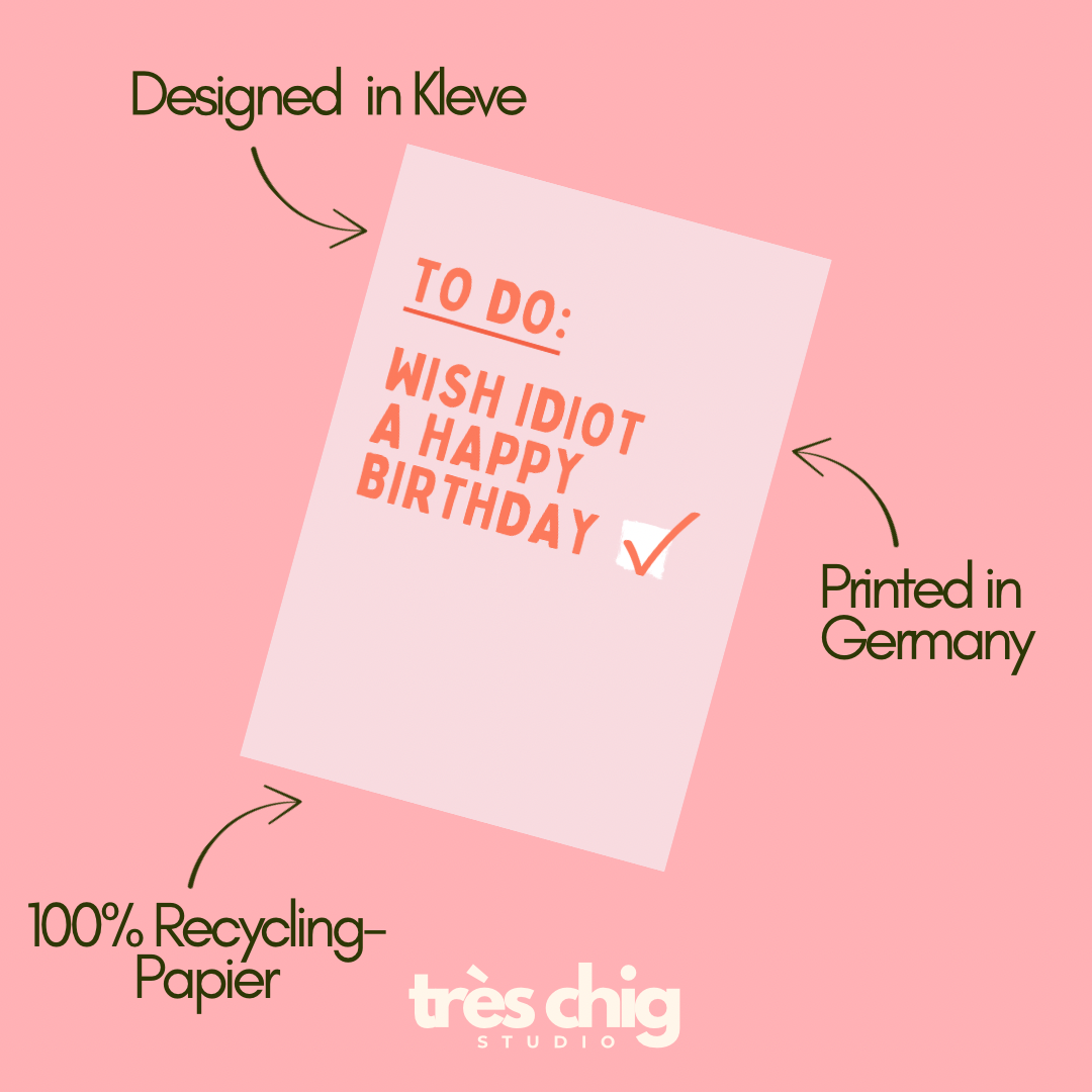 Happy Birthday Idiot | Postkarte