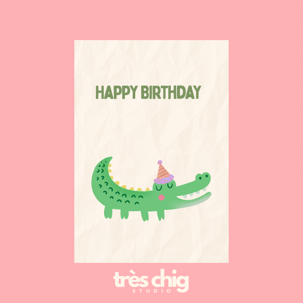 Happy Birthday Krokodil | Postkarte