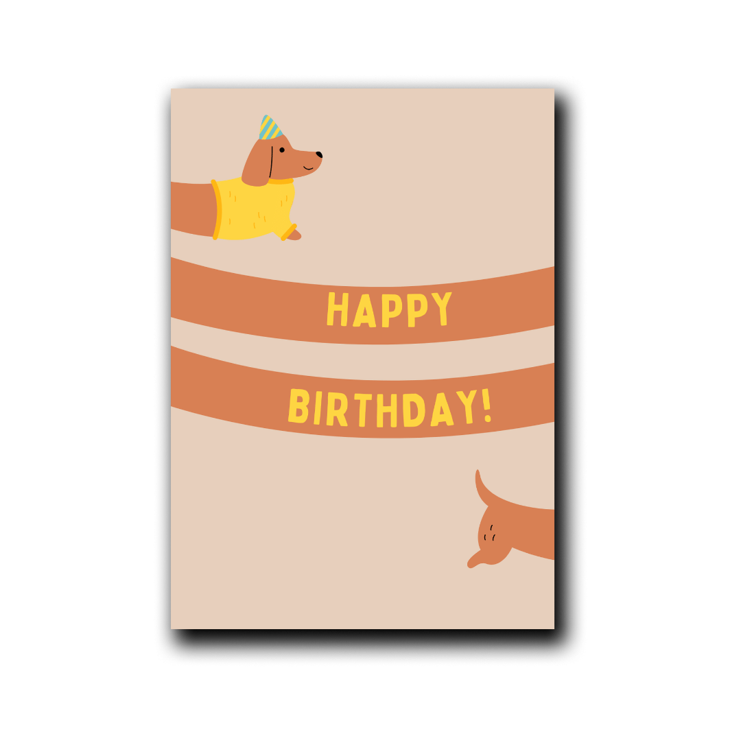 Folded Card | Dachshund Birthday