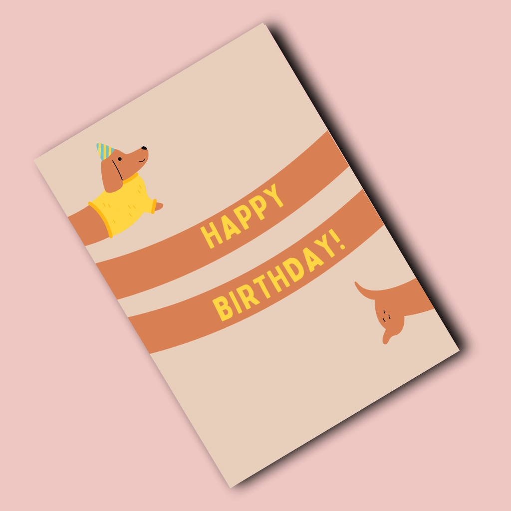 Folded Card | Dachshund Birthday
