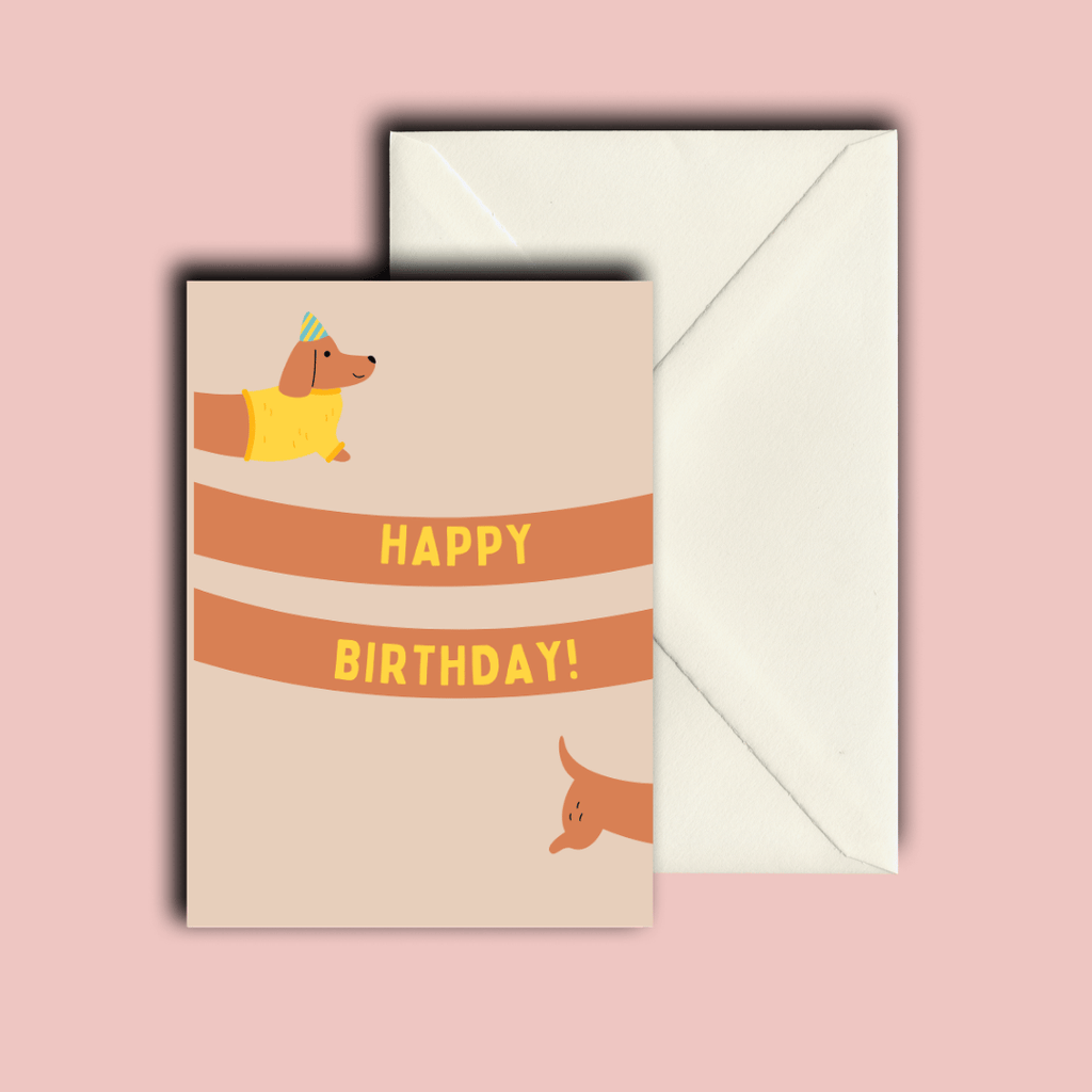 Folded Card | Dachshund Birthday