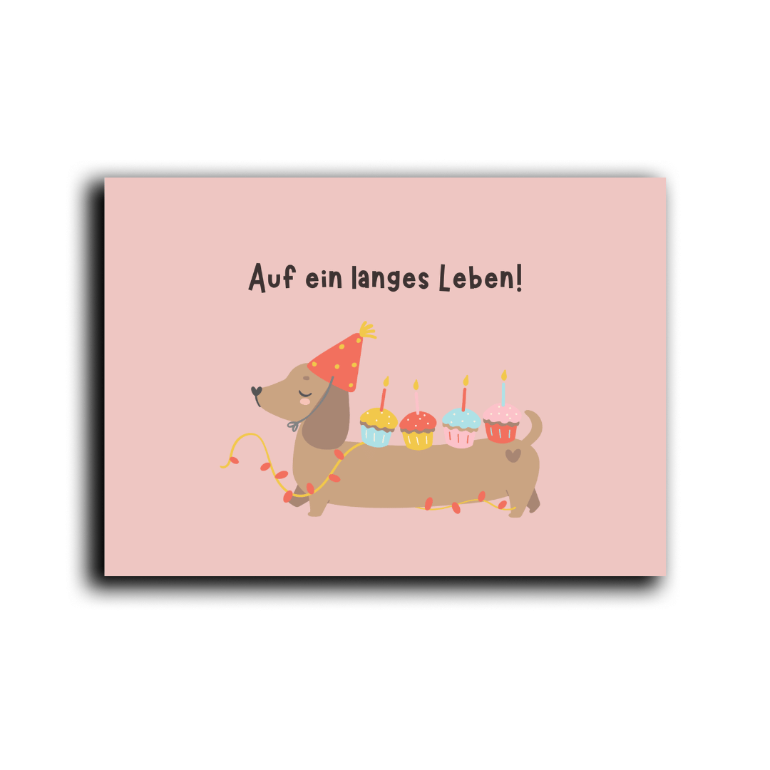 Klappkarte | Dackel langes leben