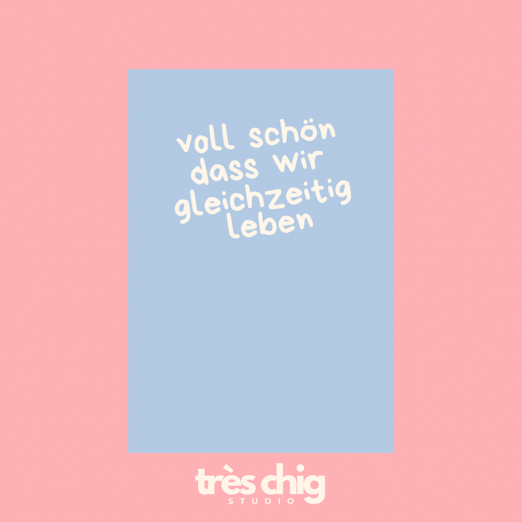 gleichzeitig leben – Postkarte