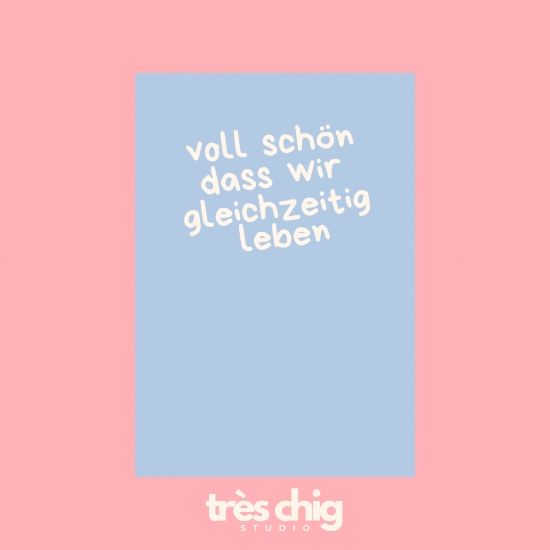 gleichzeitig leben – Postkarte
