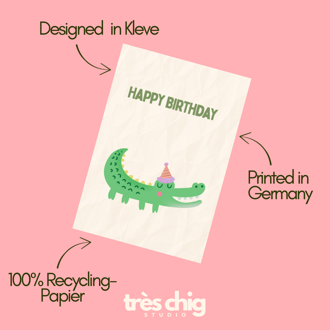 Happy Birthday Krokodil | Postkarte