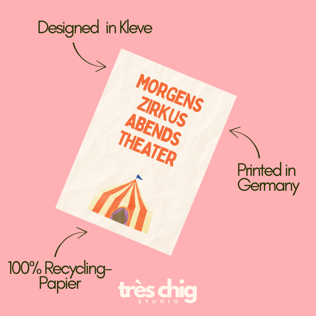 Morgens Zirkus, Abends Theater | Postkarte