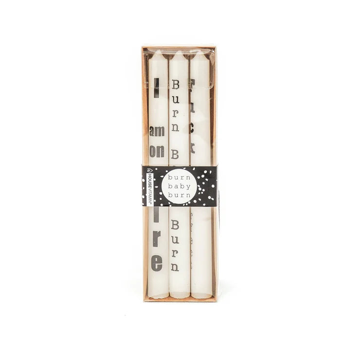 Statement-Kerzen 3er-Set - Burn Baby Burn