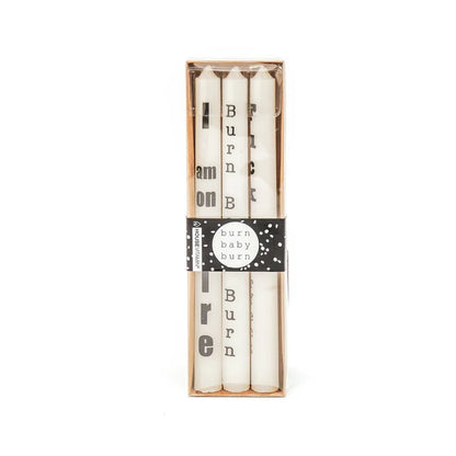 Statement-Kerzen 3er-Set - Burn Baby Burn