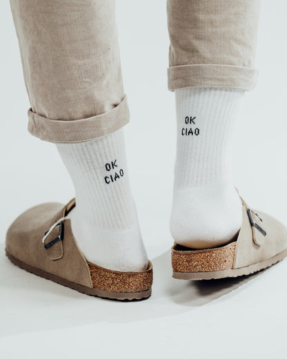 Ok Ciao Socken mit Retrostreifen
