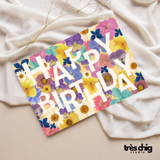 Happy Birthday Blumen | Postkarte