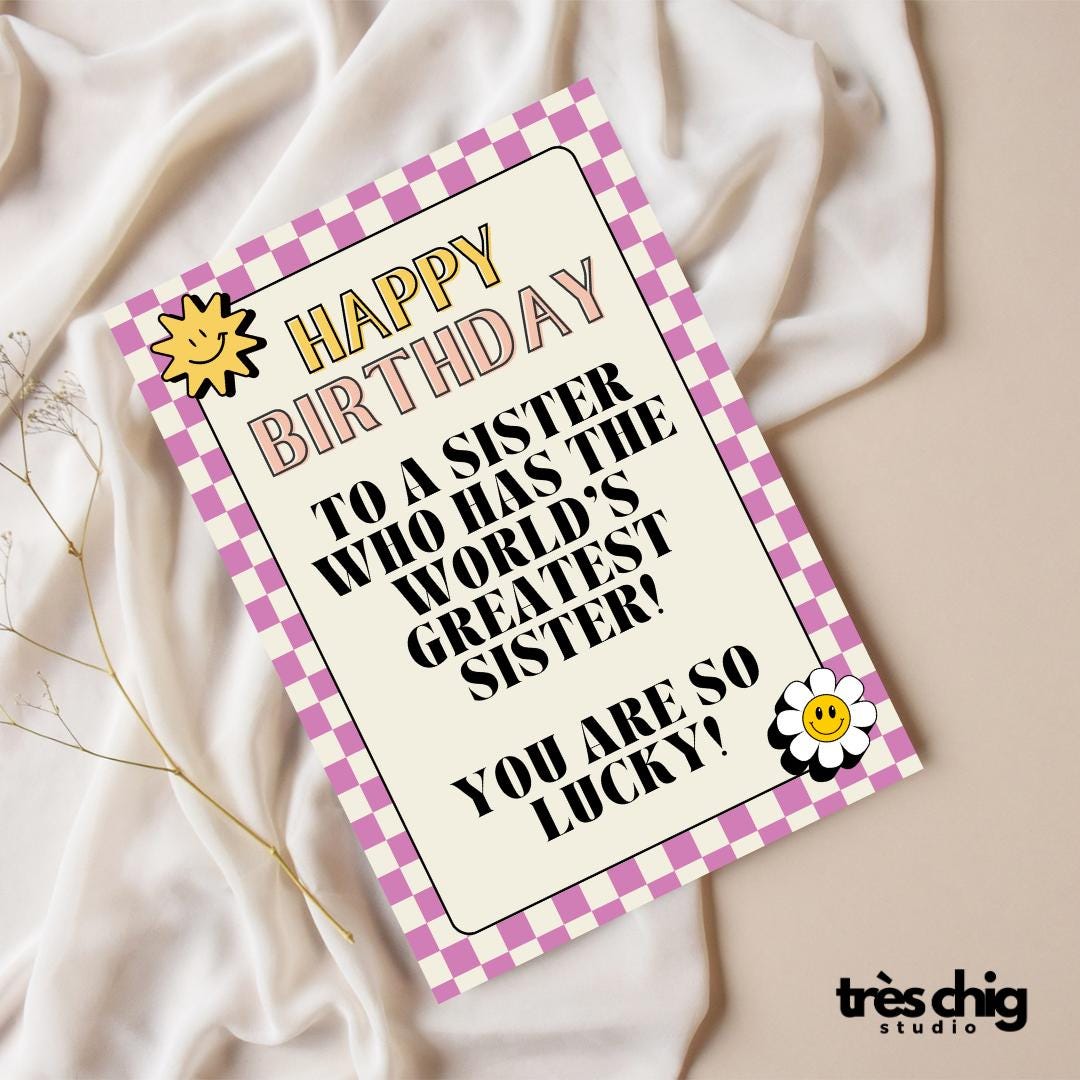 Sister with the greatest Sister Birthday | Postcard