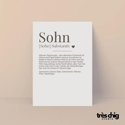 Definition Sohn | Postkarte