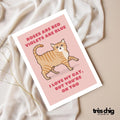 love my cat, you are ok too | Postcard