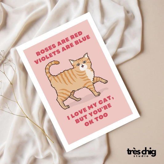 love my cat, you are ok too | Postkarte