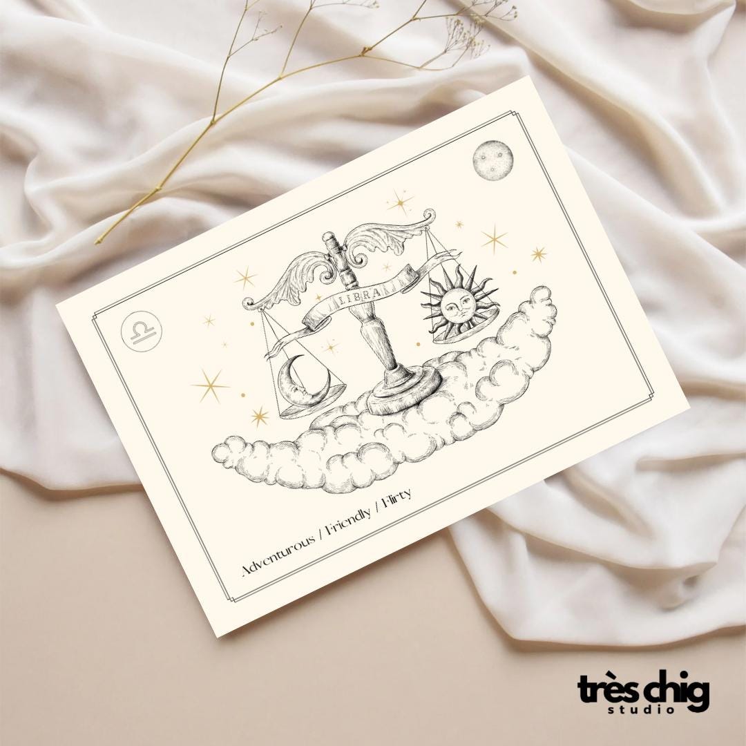 Libra Zodiac Sign | Postcard